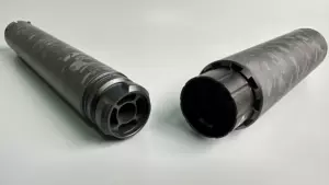 Модератор PJ карбон на 350/450мм ХАОТИЧ плетение быстросъемный для Леший 2